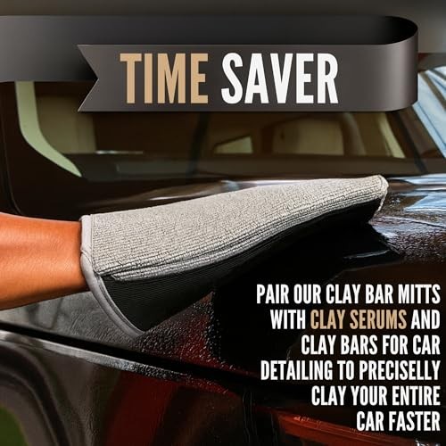 -PC Medium Fine Clay Mitt Auto Detailing | Reusable, Scratch Free & Easy 1 Gray