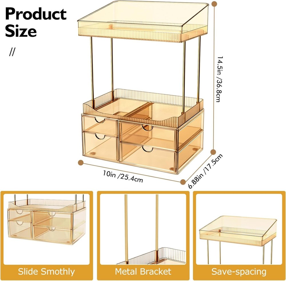 4 Drawers Makeup Organizer 4 Tier Makeup Storage Cosmetics