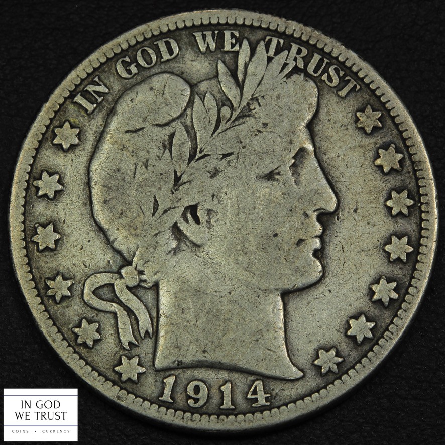 1914 Barber Silver Half Dollar 50C