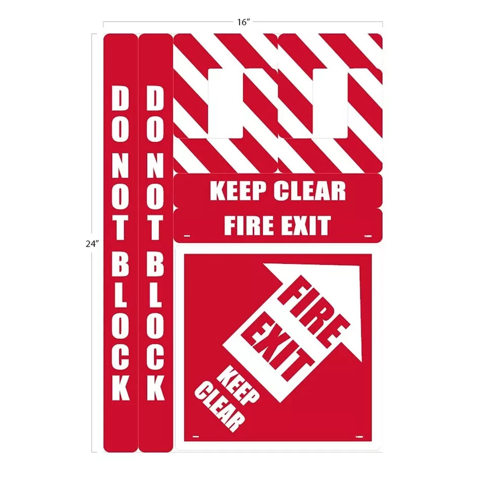 NMC Fire Exit Keep Clear Walk-On Floor Marking Kit, Configurable (Includes 12...