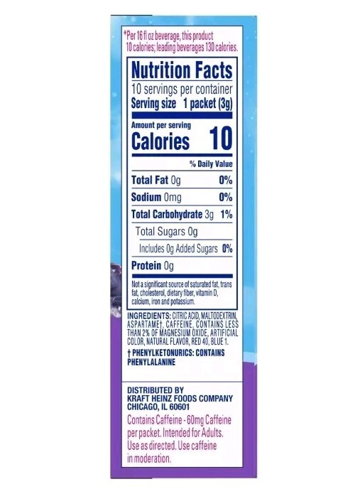 6 Pack Crystal Light On-the-Go Grape Drink Mix With Caffeine 60 Packets