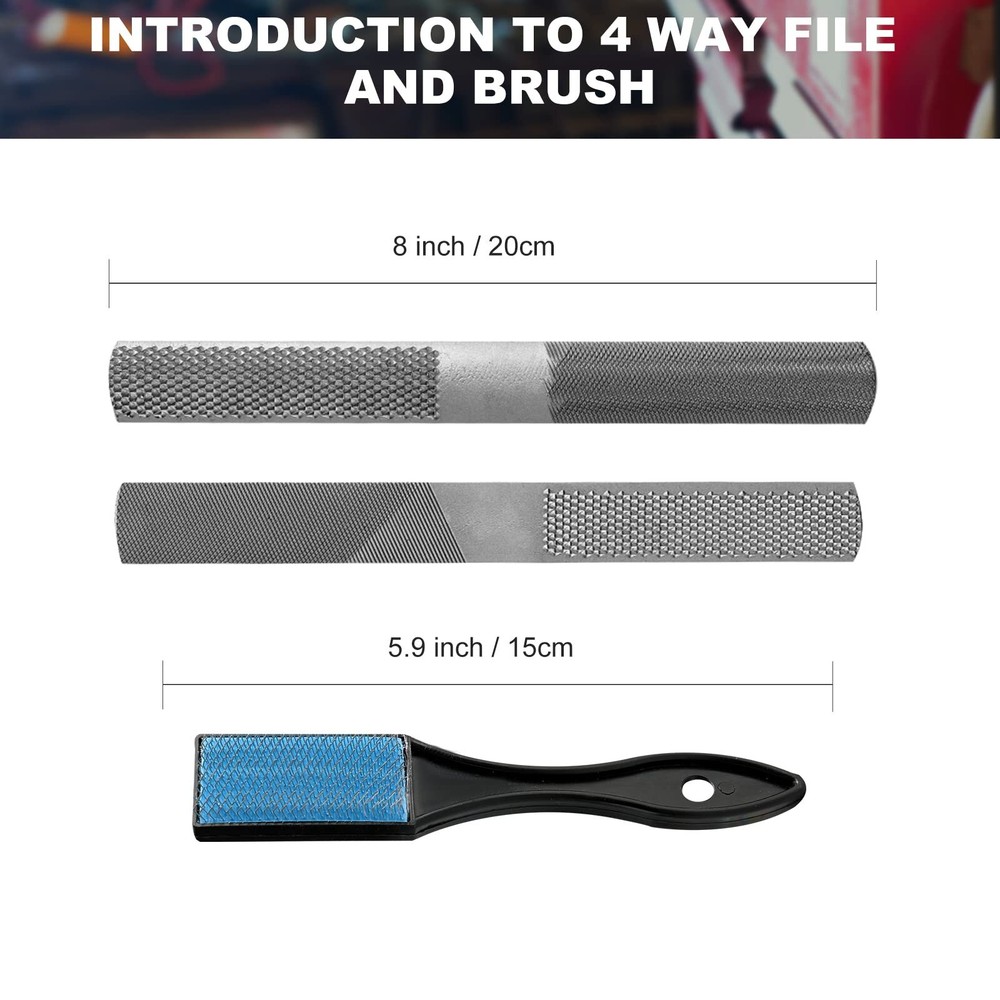 19pcs Metal & Rasp File Set With Tool Bag Includes Flat/halfround/round/triangle