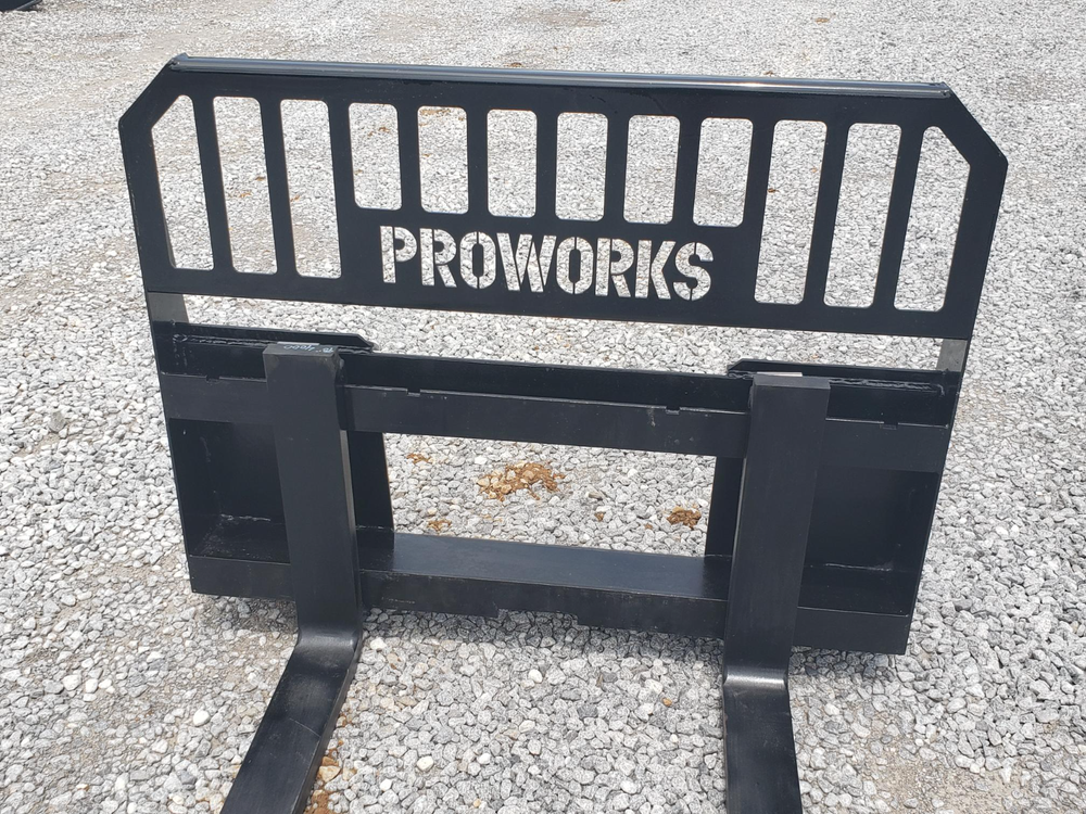 48" 4,000 Pound Pallet Forks Attachment Fits Skid Steer Quick Attach Loader