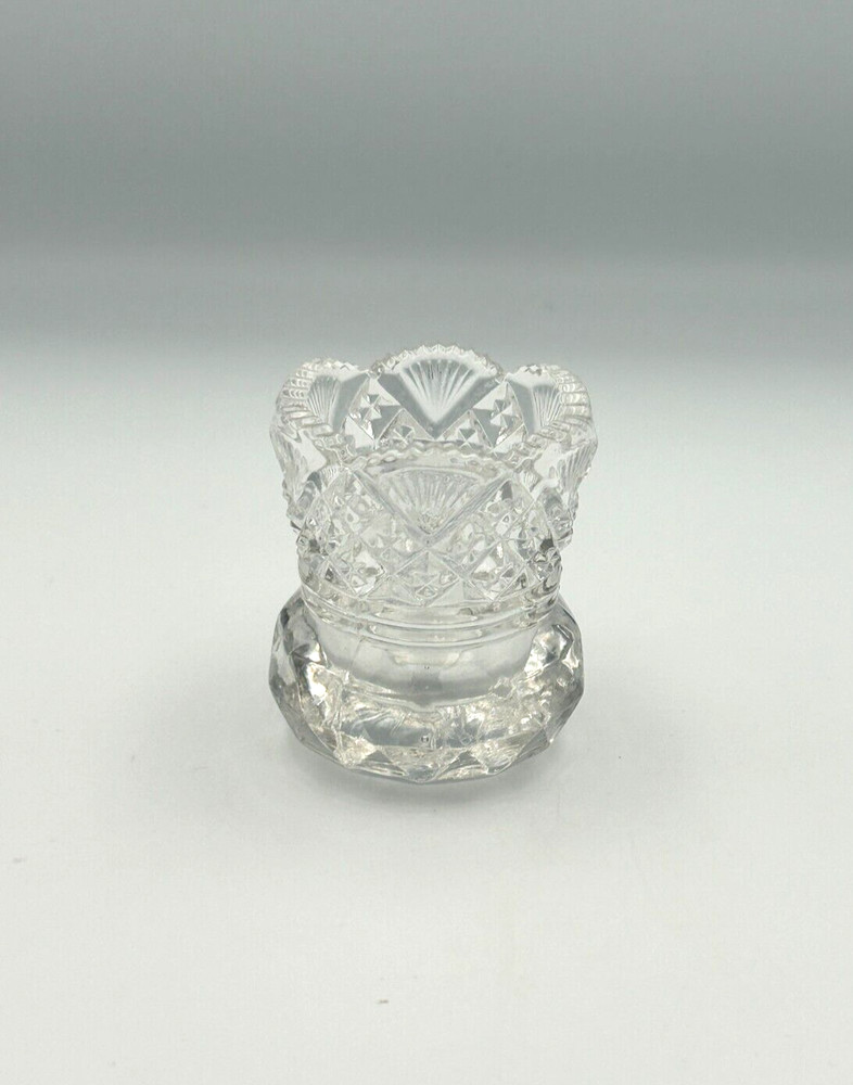 Pressed Cut Glass Pineapple 2.25" Toothpick Holder