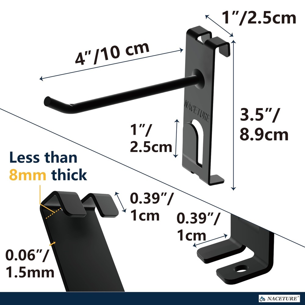24 PCS 4 Inch Double Gridwall Hooks Display For Grid Wall Panel Peg Hanging