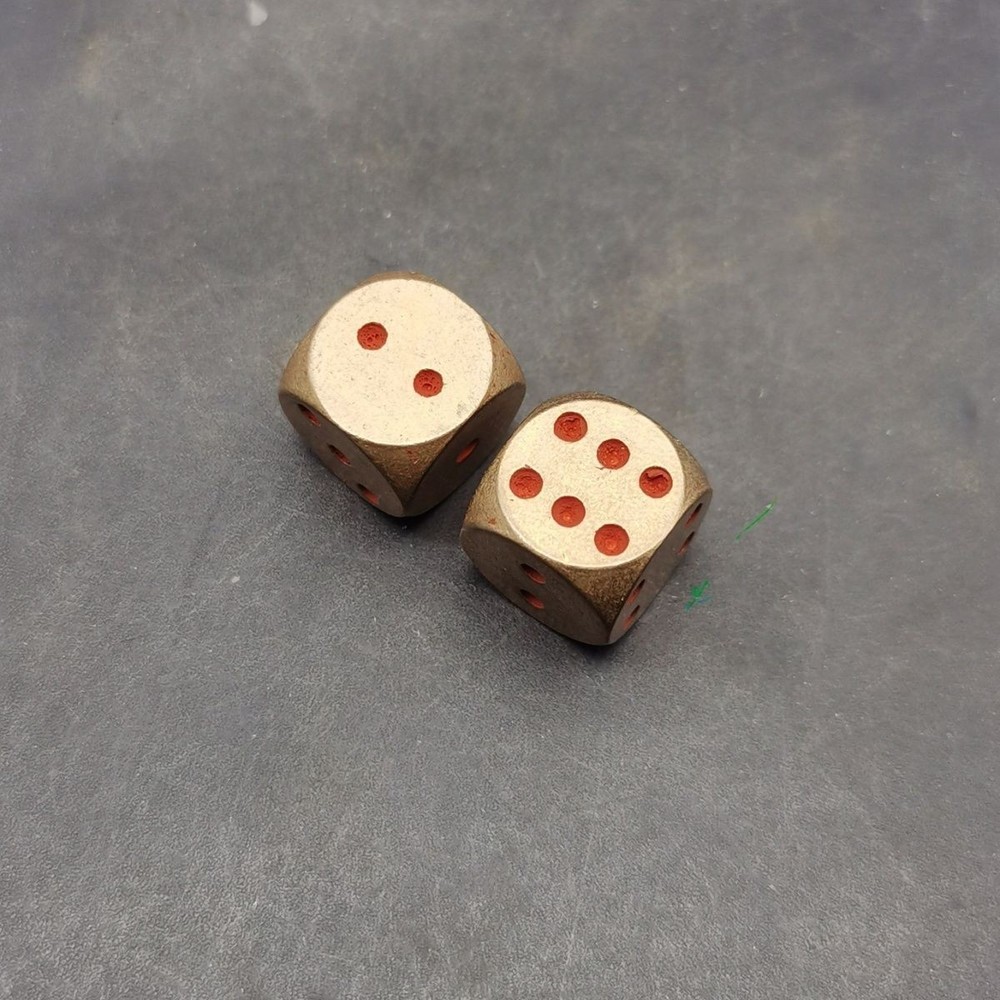 Solid Copper Dice Pair Handcrafted Metal Cubes
