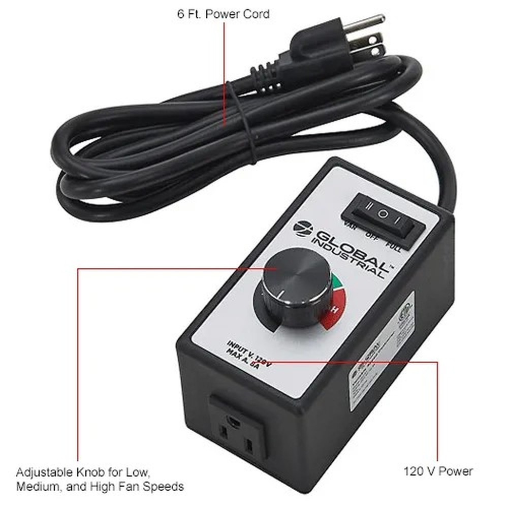 Global Industrial? Variable Speed Control Switch with 6 ft Plug