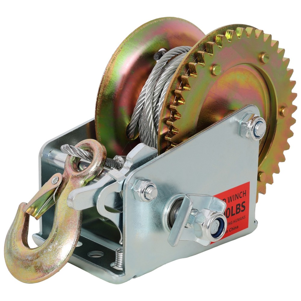Hand Winch 1200LBS 32.8FT Cable Galvanized Two-Way Ratchet