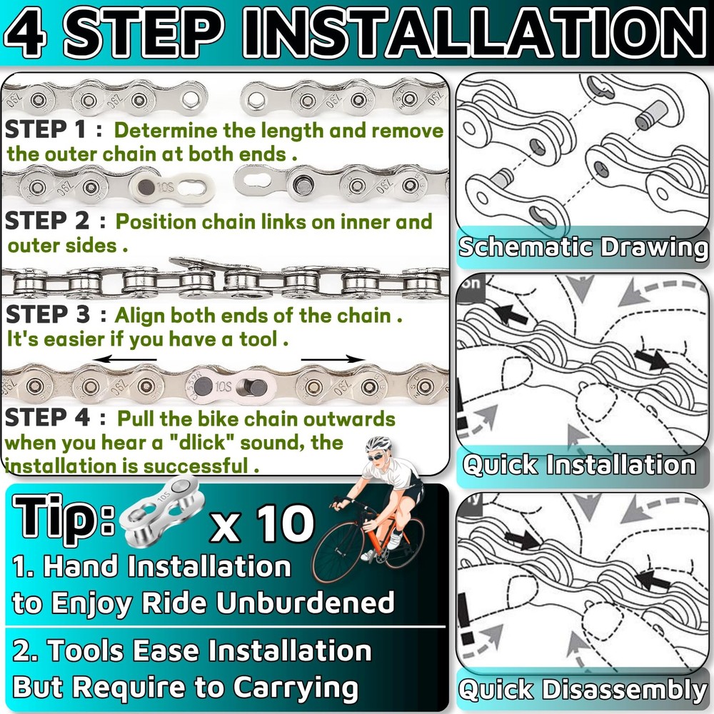 Missing Link 10 Pairs for 10 Speed Chain Master 10