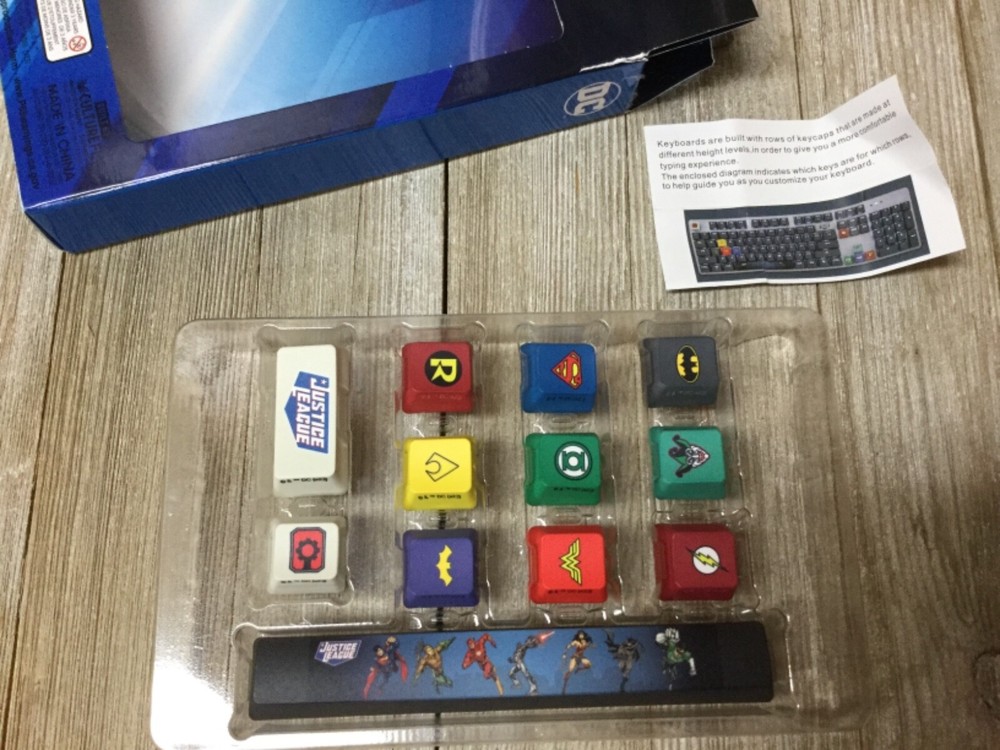 DC Justice League 12 Interchangeable Keypcaps For Mechanical Keyboards