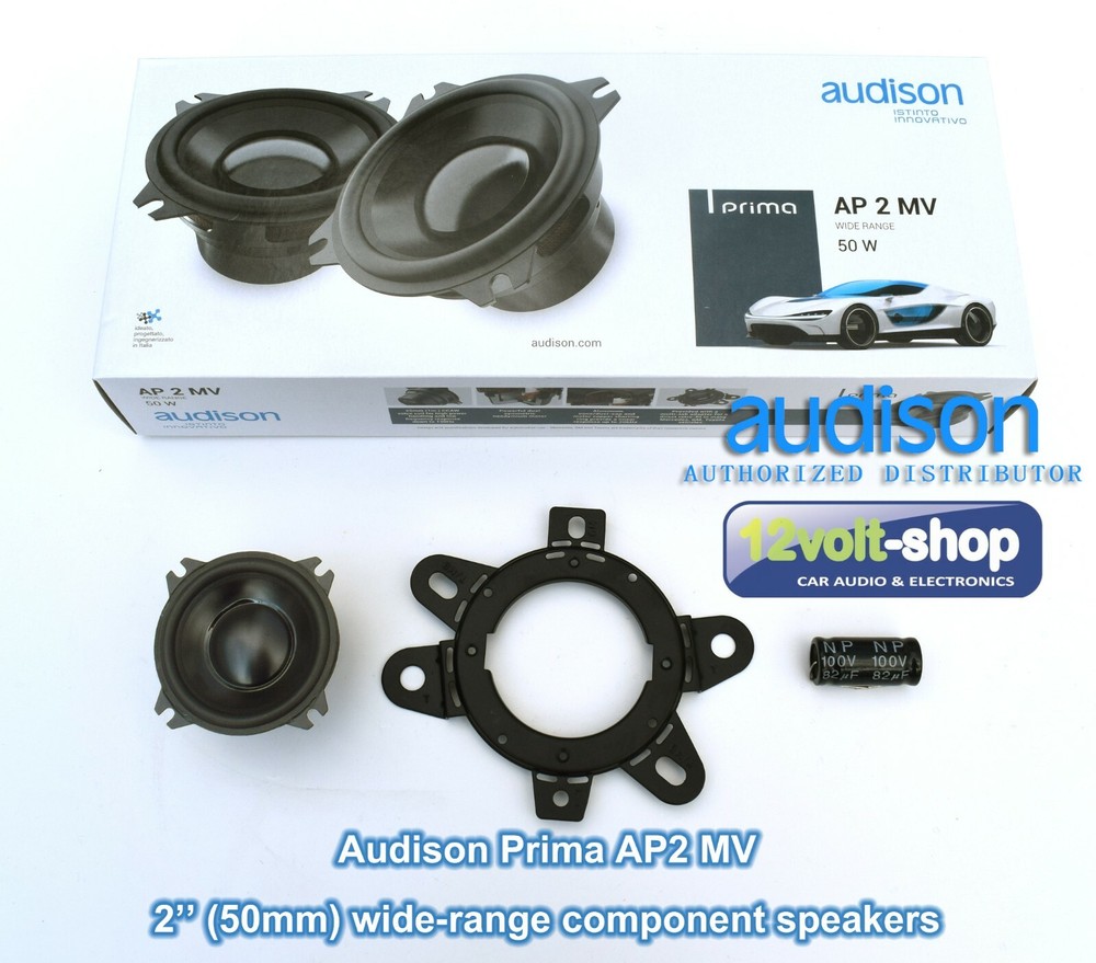 Audison Prima AP 2 MV Wide Range 2'' (50mm) Mid-High Speaker Kit, 25W Rms, 4Ω