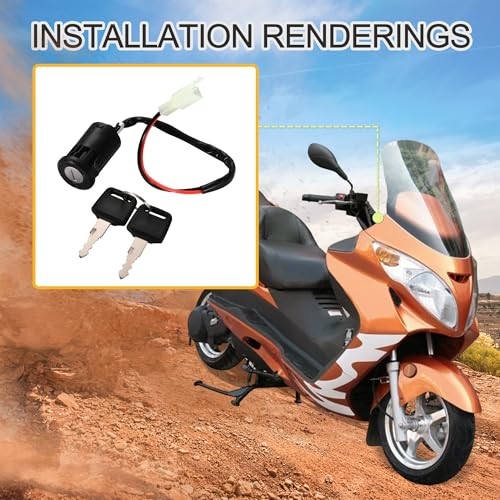 2 Wire Ignition Key Switch Lock Replacement for Electric Trike and Scooter