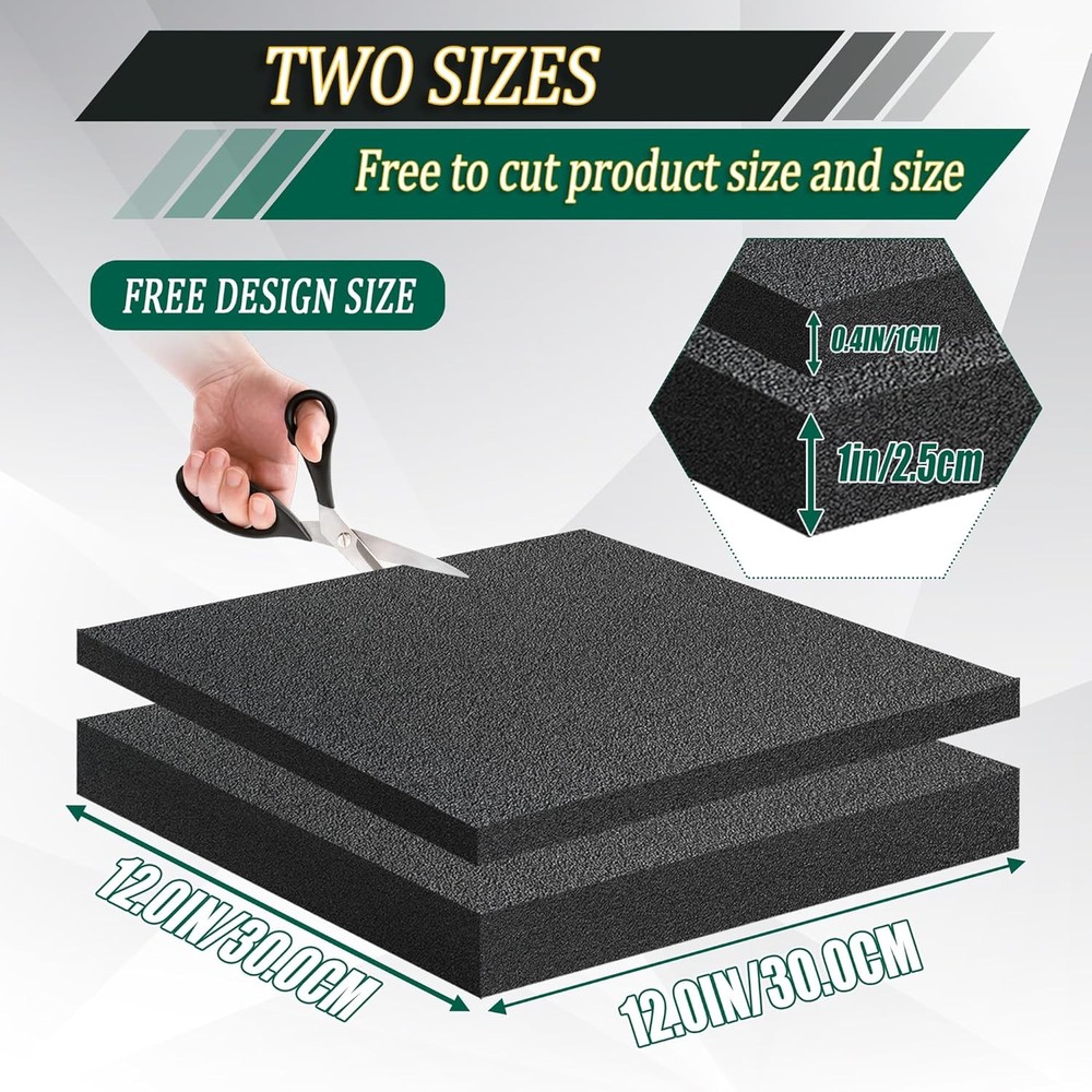 8 Pack Polyethylene Foam Pads Cuttable Cushioning Inserts for Packing Cases