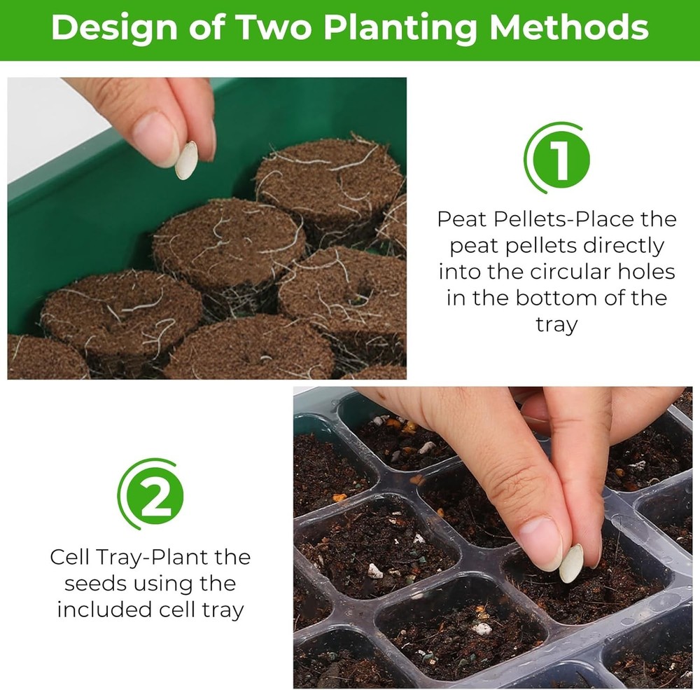 Seed Starter Tray with Grow Light, 6pcs Seed Starter Kits with Light and Adjusta
