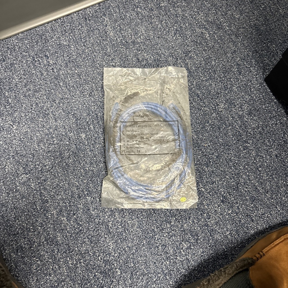 14’ Cat5e Patch Cable Blue New In Bag