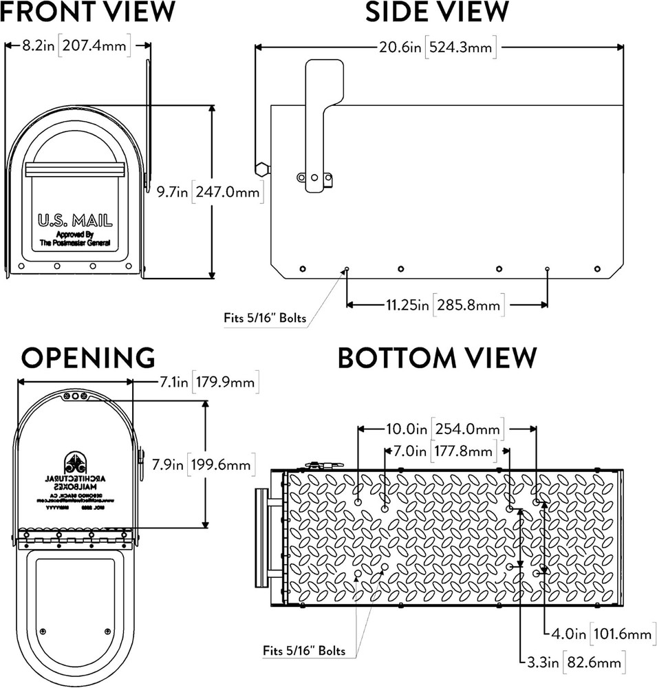 MAILBOXES 5560B-R-10 Architectural Mailboxes Sequoia Post Mount Mailbox