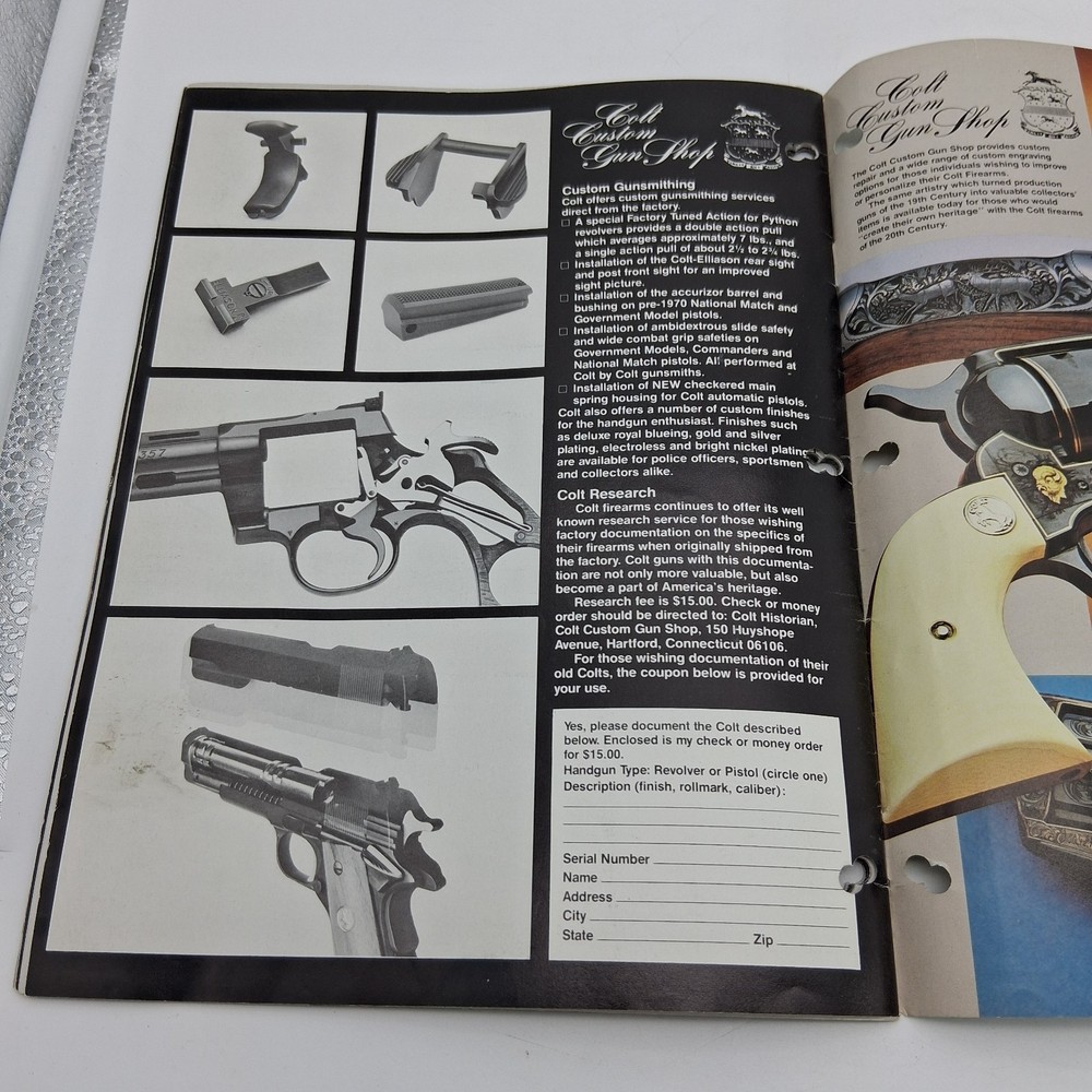 Vintage 1981 COLT FIREARMS 24 Page Catalog Dragoons Navy Python Army Diamondback