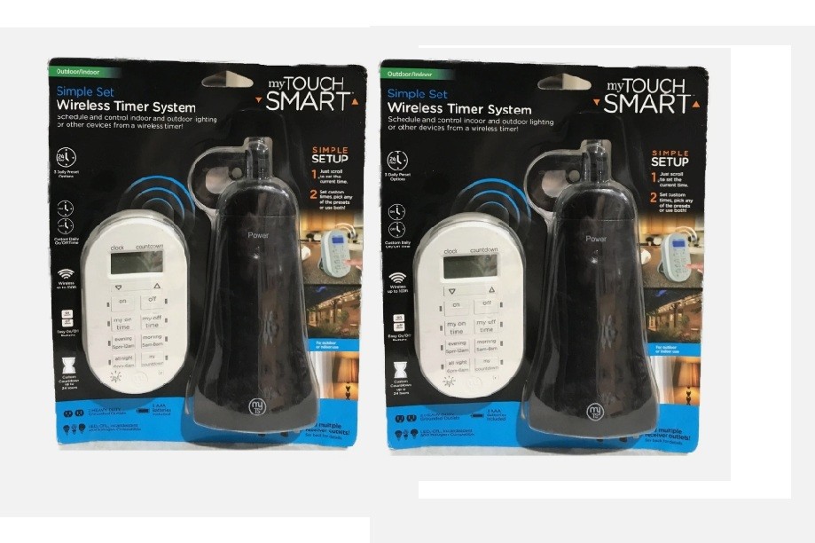 *2 PACK* myTouchSmart Simple Set Indoor/Outdoor 2-Outlet Wireless Timer System