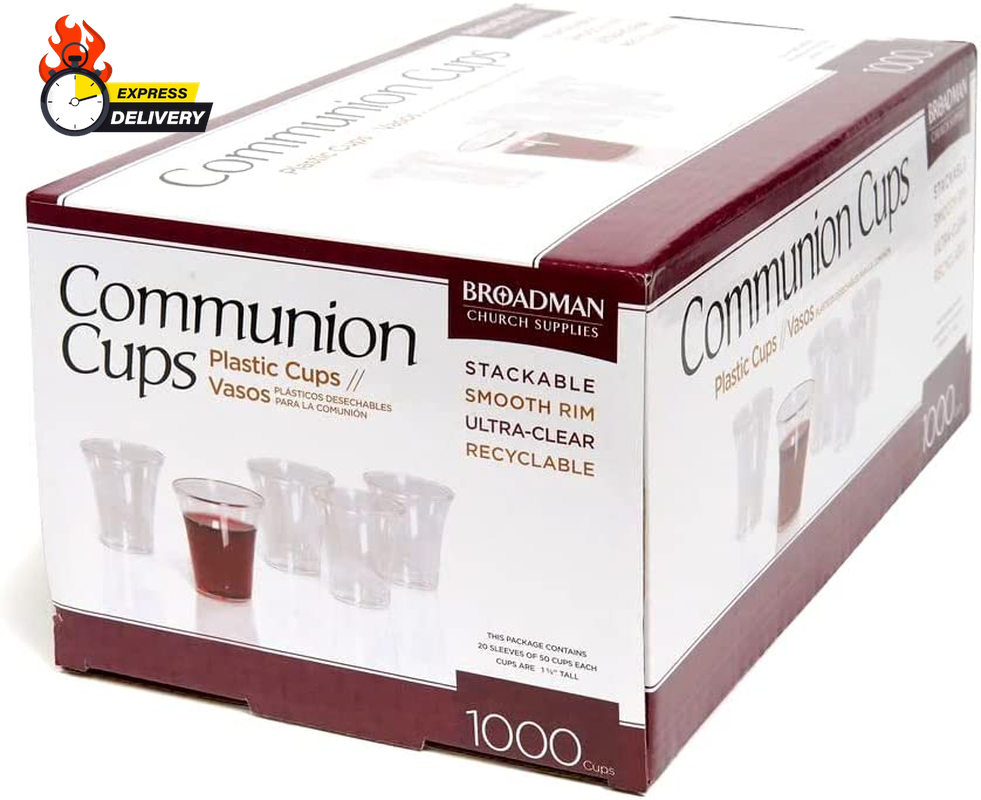 Plastic, Disposable, Recyclable Communion Cups, 1000 Count