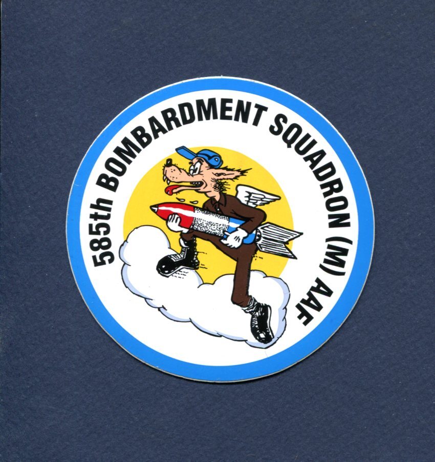 Sticker 585th BS BOMB SQUADRON Medium HERITAGE USAF like Patch