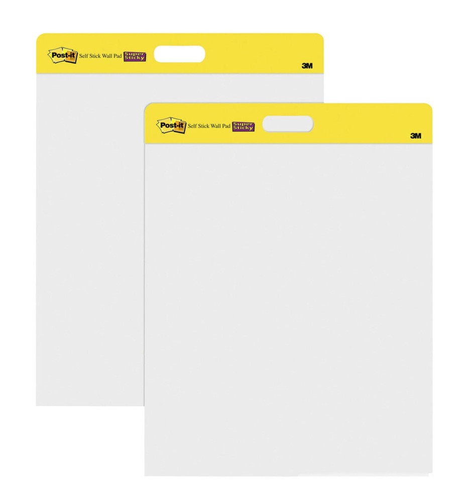 Post it Wall Pads 2 Pack White 20 Sheets Easy Mount Command Strips