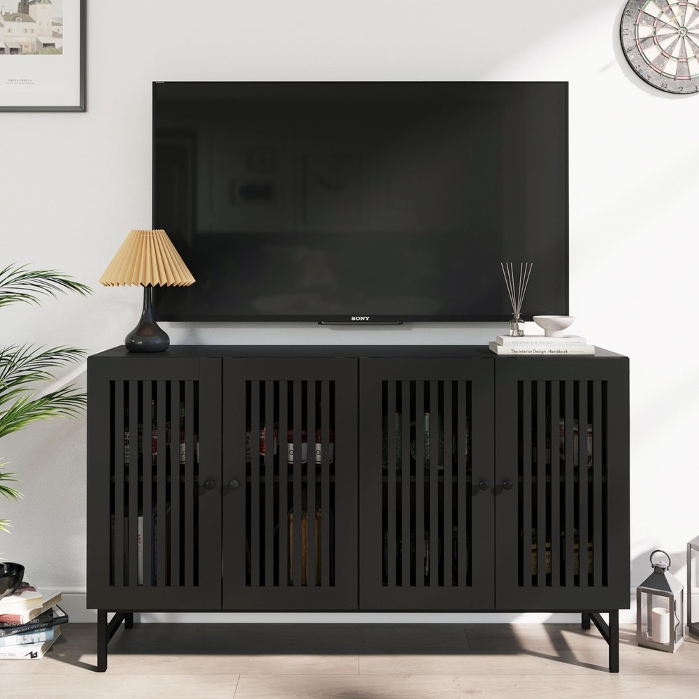 Buffet Storage Cabinet with 4 Doors,Kitchen Sideboard with Storage,Coffee Bar...