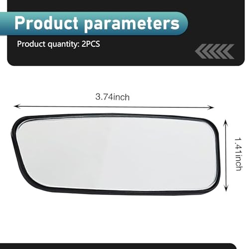 2 PCS Blind Spot Mirror, Framed Rectangular HD Glass Rear View Mirror,