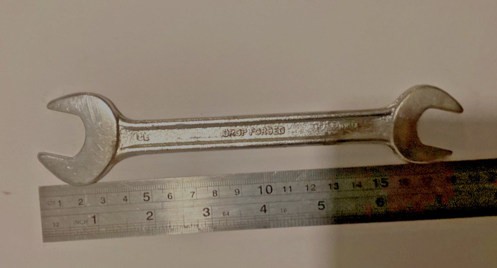 Drop forged, double open end spanner, size 3/4 5/8