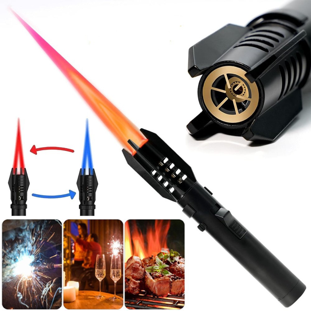 1X Jet Flame Lighter Refillable Storm Lighter Windproof Long Stick Lighter