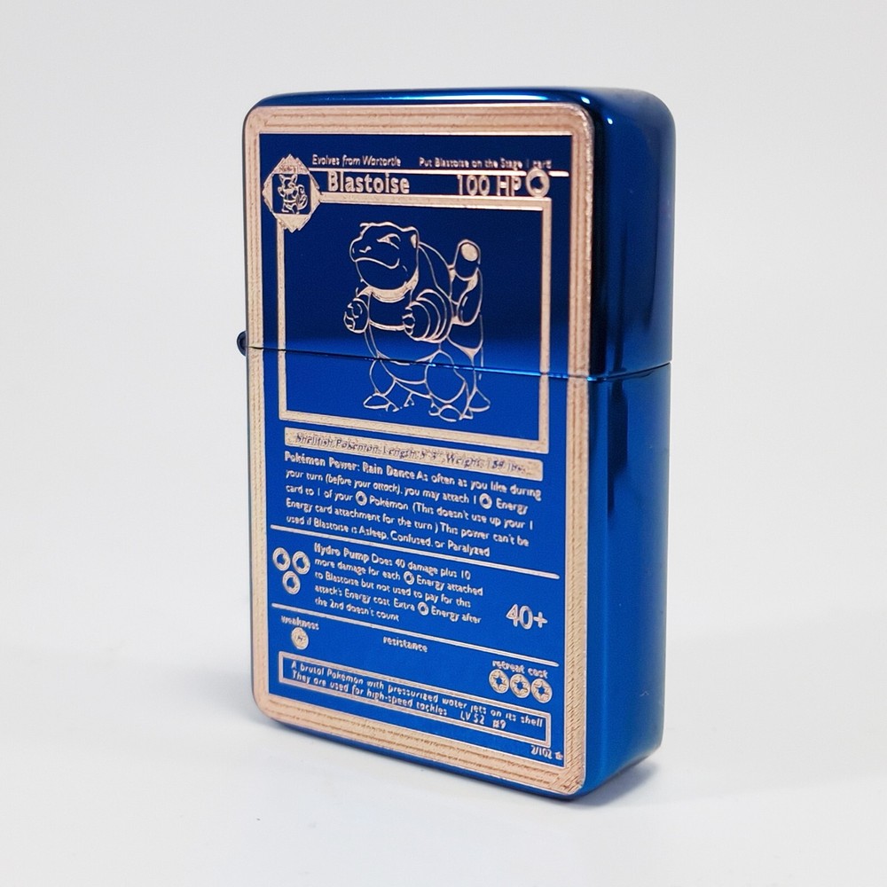 BRAND NEW - DESIGNED BRUSHED STYLED CIGARETTE PETROL LIGHTER - Blastoise