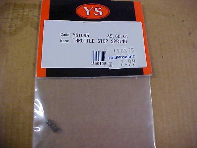 YS ENGINES YS1095 = THROTTLE STOP SPRING: YS 45 , 60 &61 ENGINES