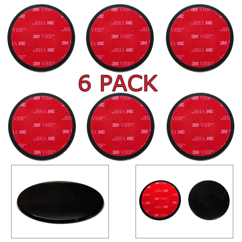 6-Pack 65mm Car Dash Dashboard 3M Adhesive Suction Cup Mount Disc Disk Pad 4 GPS