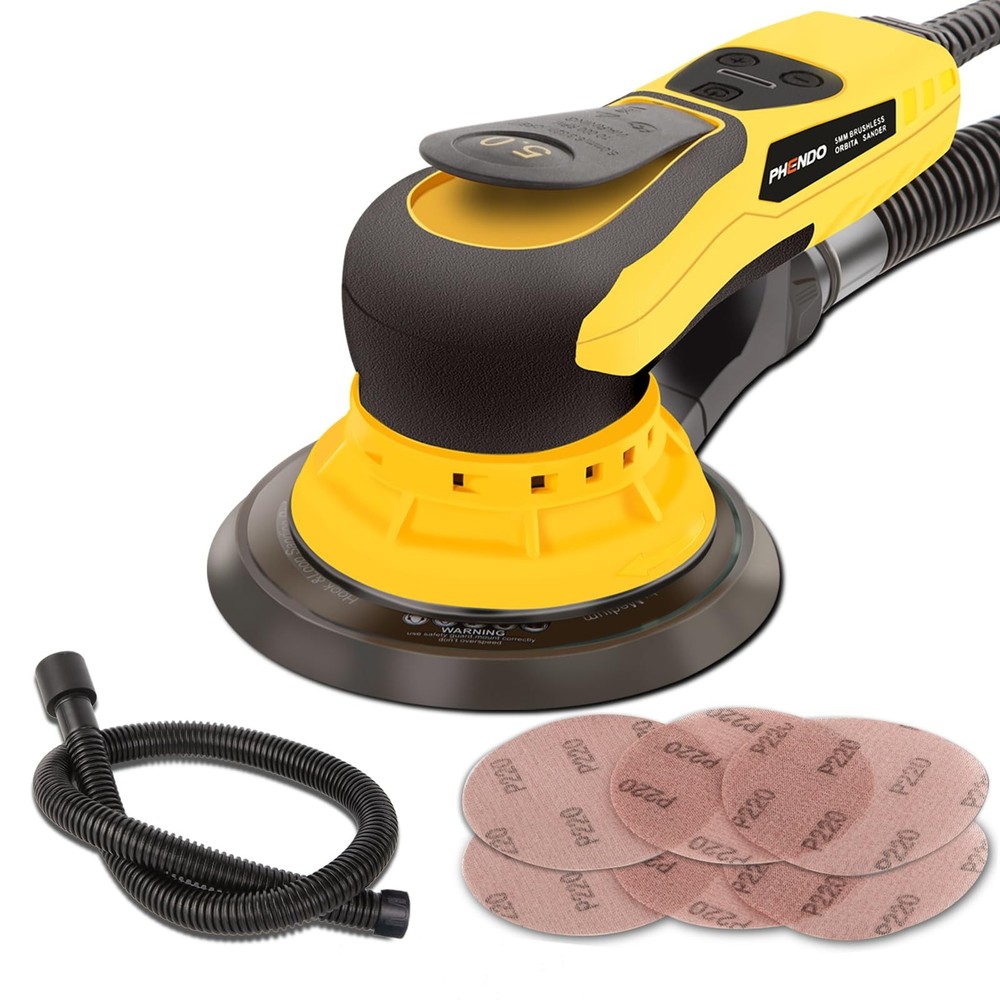 Electric Random Orbital Sander Brushless 350W 3A Multi-function Variable Spee...