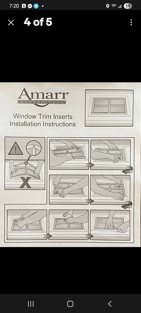 1 Amarr Cathedral Replacement Insert for Short Panel Amarr Garage Door White