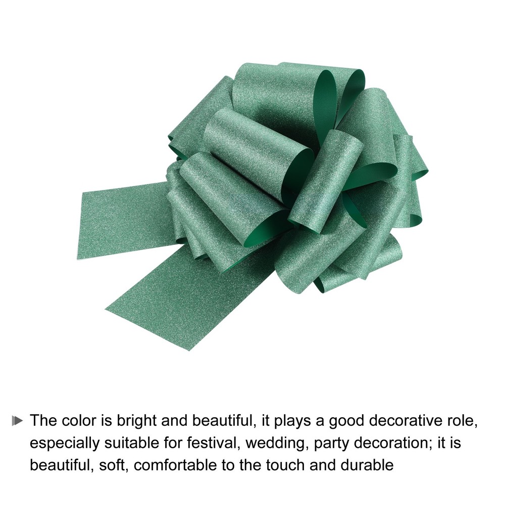 2pcs 16 Inch Large Pull Bow Gift Wrapping Big Pull Bows Ribbon Green