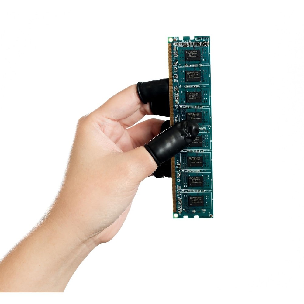 Extra Large Black Finger Cots, Static Dissipative, 720 Count for Electronics Use