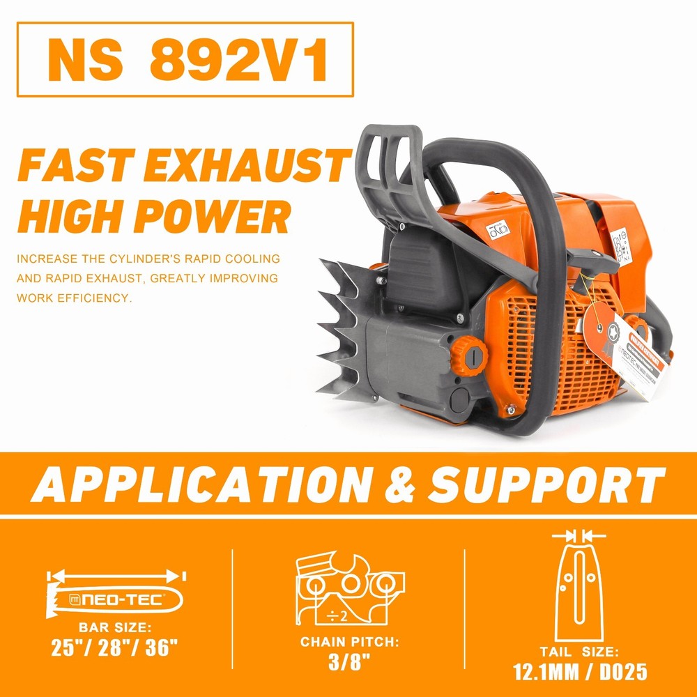 92cc Gas Chainsaw Power Head Compatible with MS660 G660 Chainsaws Without Bar