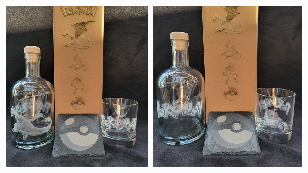 Pokemon decanter box set can be customised and personalised