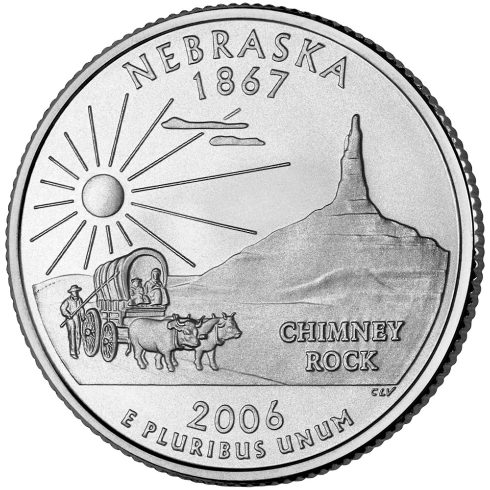 2006 D Nebraska State Quarter.  Uncirculated From US Mint roll.