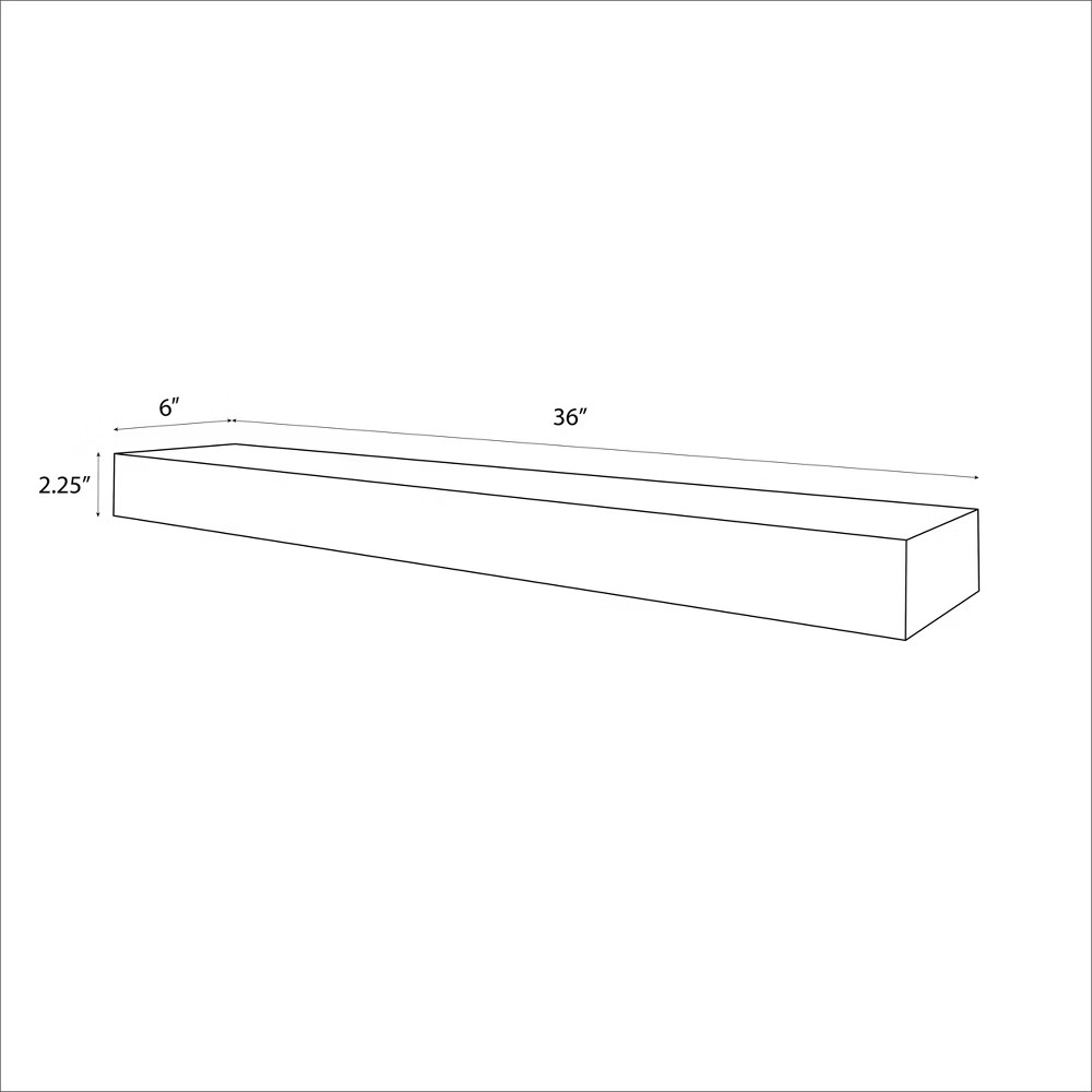 36" Floating Wood Shelf Walnut - Threshold
