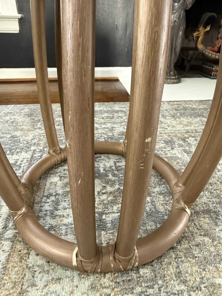 Vintage McGuire Rattan Drum Side Table or Stool