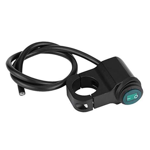 12V 1 1/8' Black Handlebar Switch, Push Button, Manual Operation, IP65