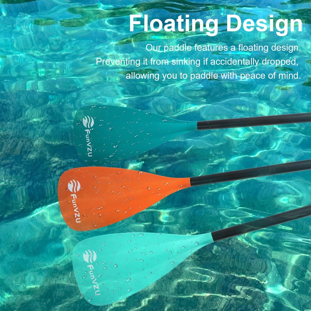 FunVZU SUP Paddle, Stand Up Paddle Board 4-Piece, Lake Blue