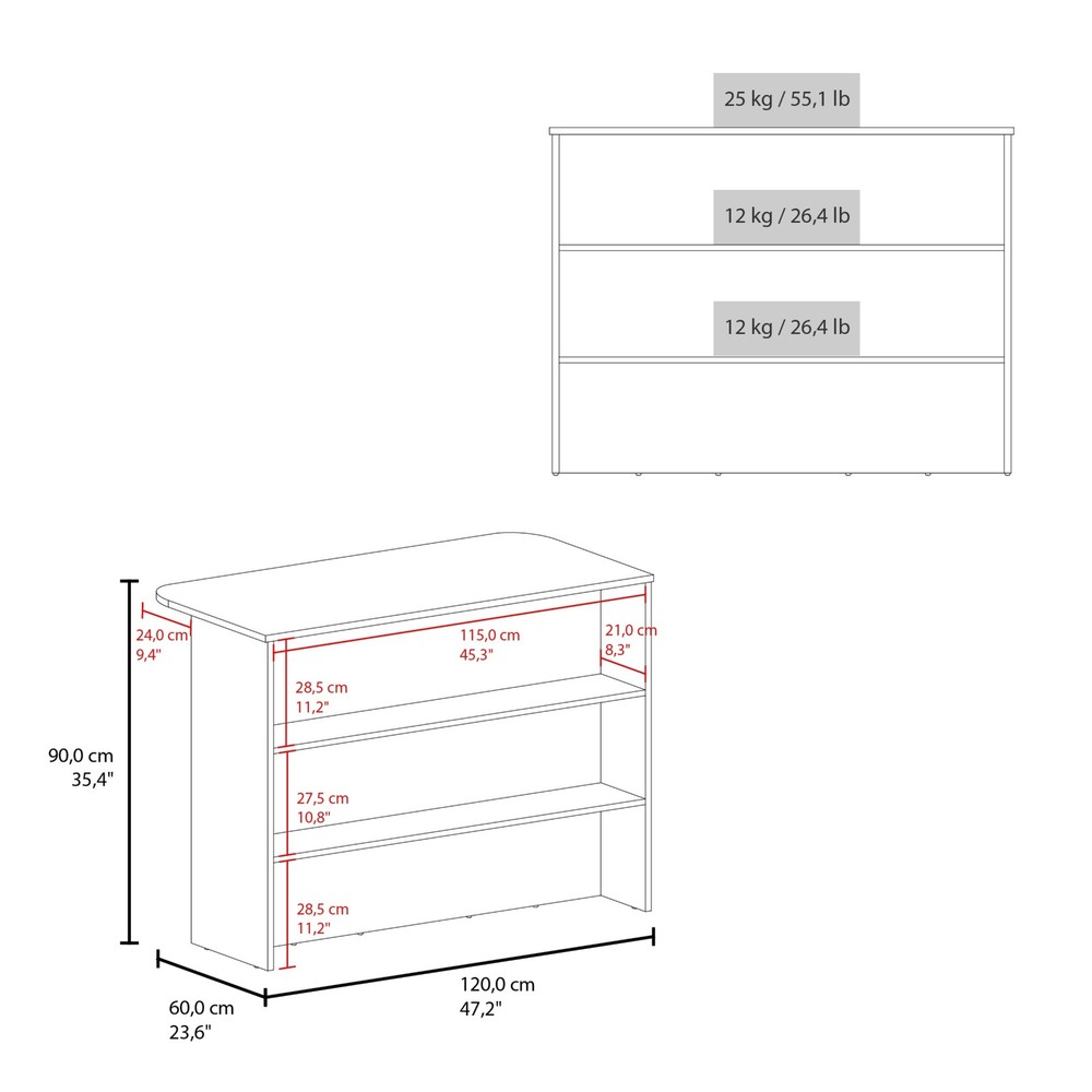 Central kitchen island with modern design, ample storage space Black and whit