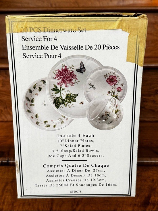 20pc Harmony Floral Pink Dinnerware Set by Totally Tools — Service for 4