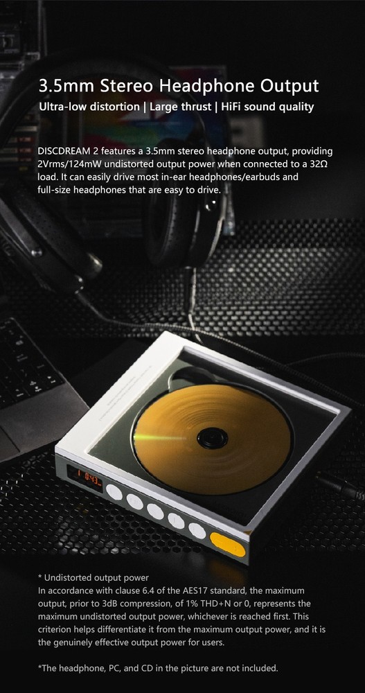 MOONDROP DISCDREAM 2 Portable CD Player USB Desktop Sound Card Function Optical