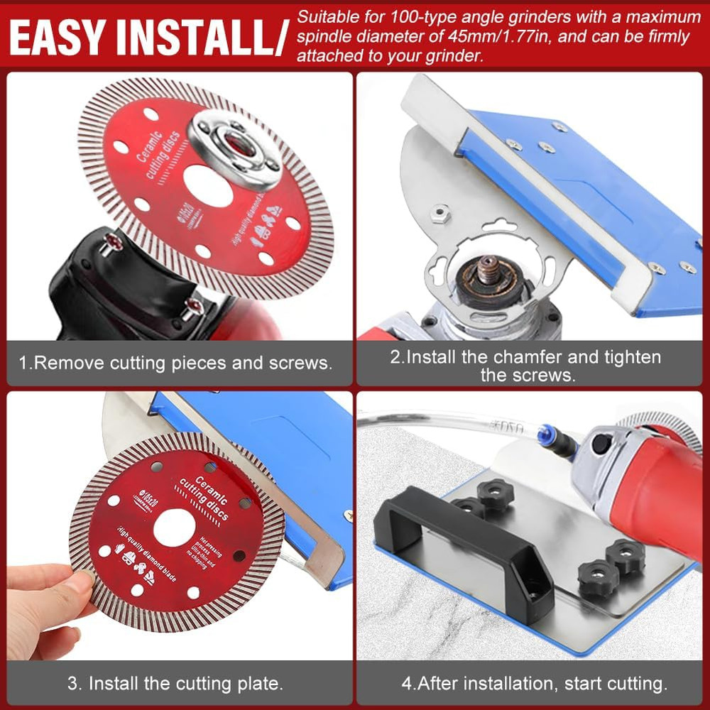 Universal 45° Tile Chamfering Tool Stand for Angle Grinder - 100-Type