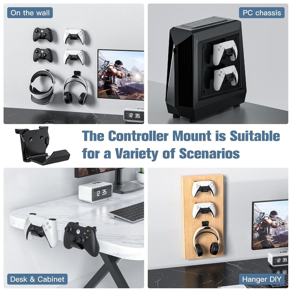 KUNSLUCK 6 Pack Controller Wall Mount – Universal Game Controller Holder for P