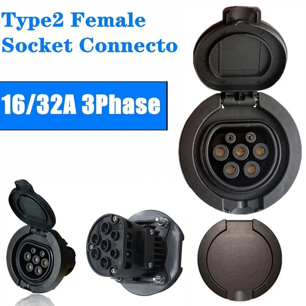 EV Charging Socket Outlet Type 2 Socket Connector 4 Point Fixed European1410