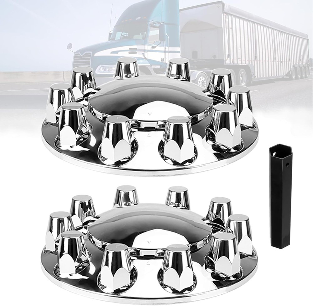33mm Axle Cover Chromed Thread-On Standart 2 Front (Dome), Silver